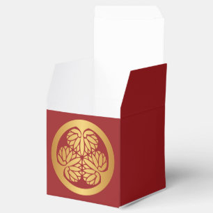 Ballotins Tokugawa Aoi Mon Japonais Crest or sur rouge