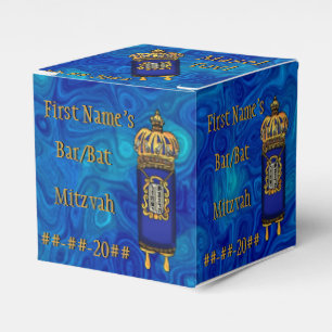 Ballotins Torah Bat mitzvah sur marbre bleu Personnalisé