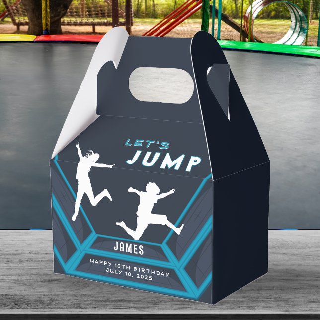 Ballotins Trampoline Park Jump Blue Birthday Party (Trampoline Park Let's Jump Birthday Party Favor Boxes)