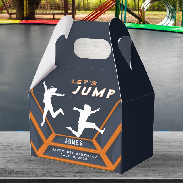 Ballotins Trampoline Park Jump Orange Birthday Party (Trampoline Park Let's Jump Orange Birthday Party Favor Boxes
)