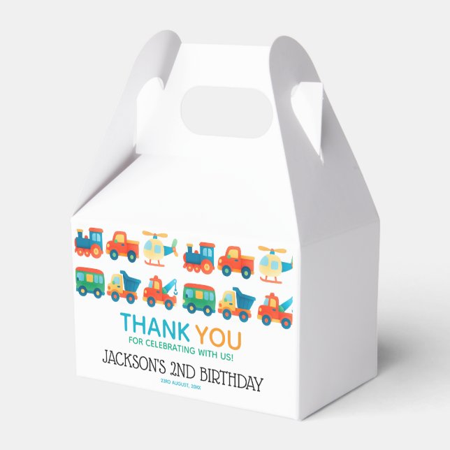 Ballotins Transport Cute Voitures Anniversaire Merci (Verso)