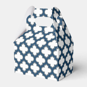 Ballotins Trellis bleu blanc et marine, treillis, Quatrefoil