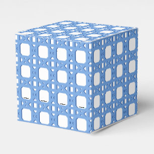 Ballotins Trellis en canne de Chinoiserie en porcelaine bleu