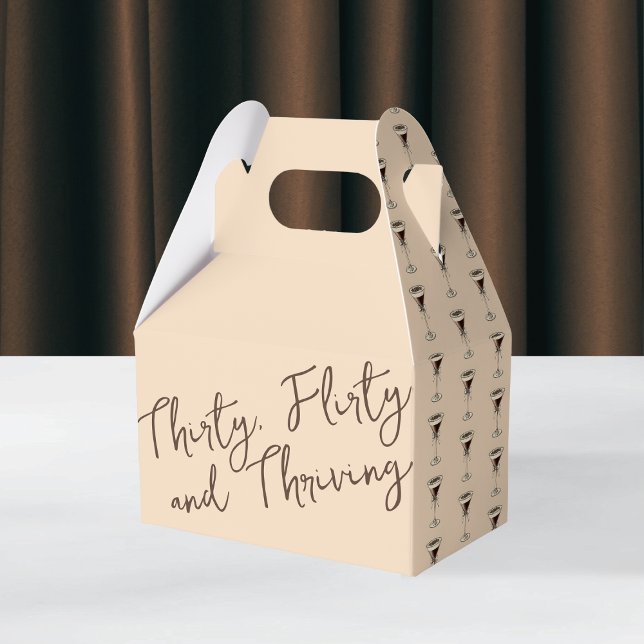 Ballotins Trente Flirty and Thriving Cocktail 30e anniversai (Thirty Flirty and Thriving Cocktail 30th Birthday Favor Boxes)