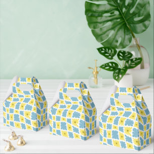 Ballotins Trippy super Wavy 60s Flower Checks Jaune Bleu