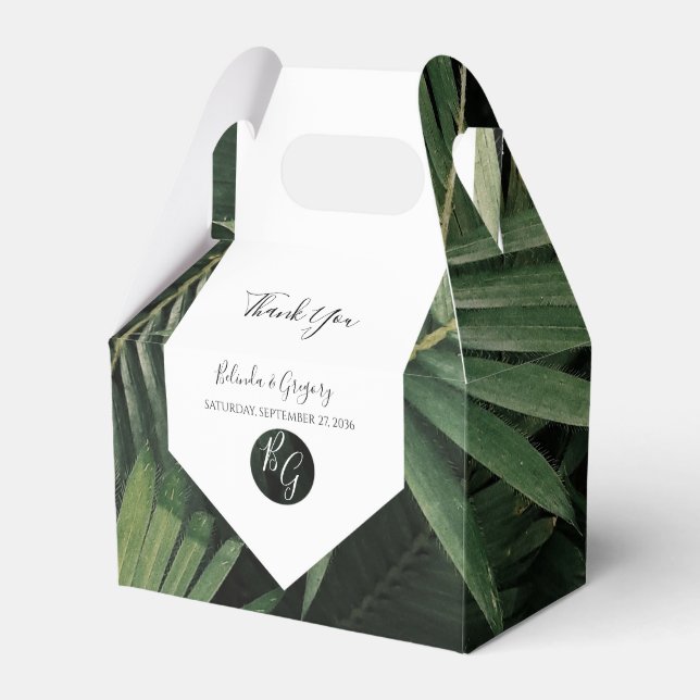 Ballotins Tropical Palm Feuille Mariage de verdure (Verso)