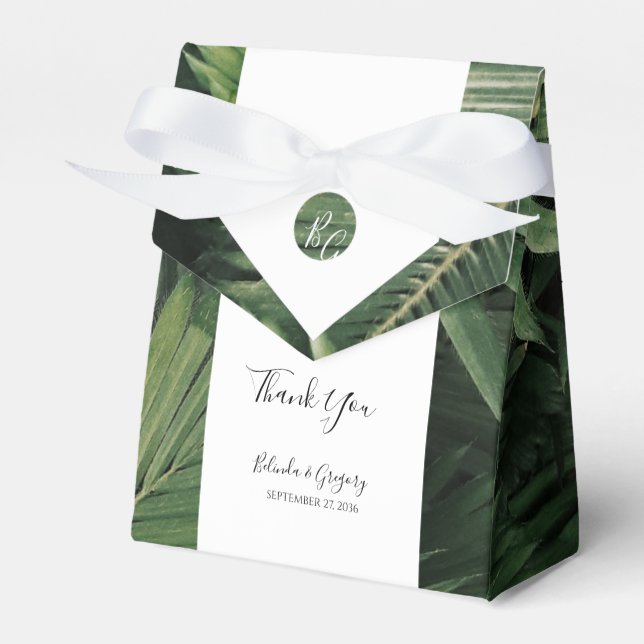 Ballotins Tropical Palm Feuille Mariage de verdure (Verso)