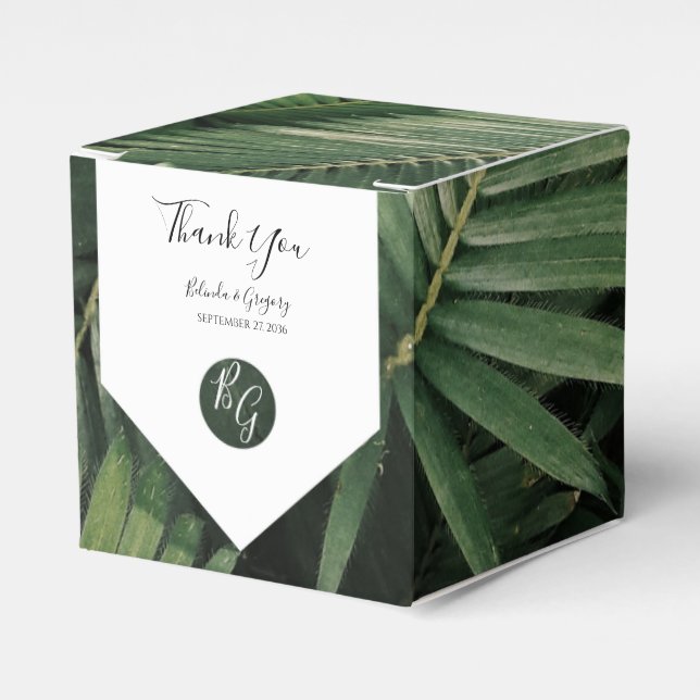 Ballotins Tropical Palm Feuille Mariage de verdure (Verso)
