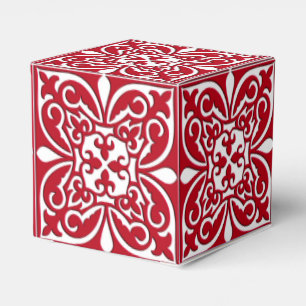 Ballotins Tuile marocaine - rouge foncé et blanche