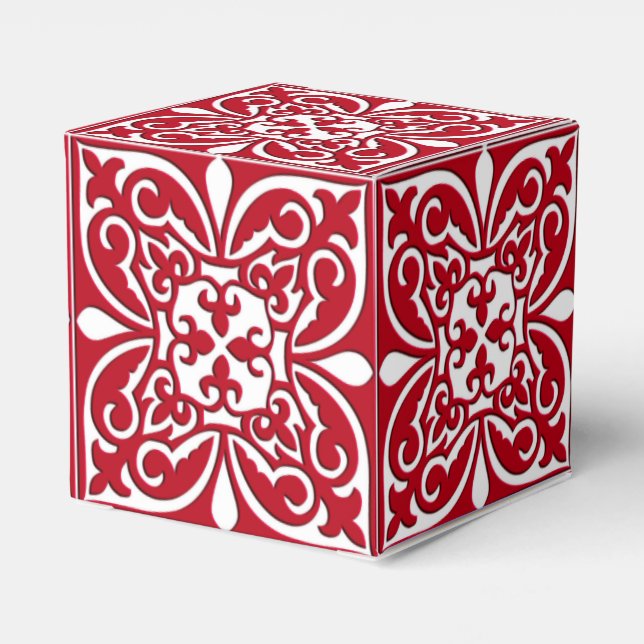 Ballotins Tuiles marocaines - rouge foncé et blanc (Arrière)