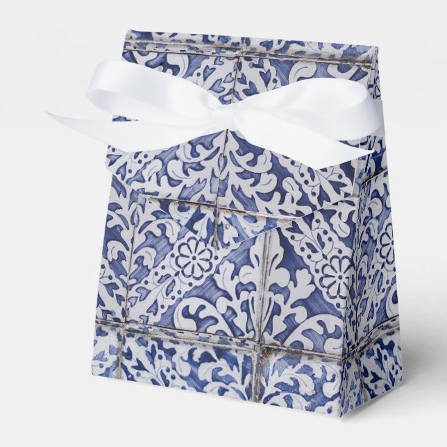 Ballotins Tuiles portugaises - Azulejo Floral bleu et blanc (Verso)