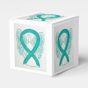 Ballotins Turquoise Green Awareness Ribbon Angel Party Favor