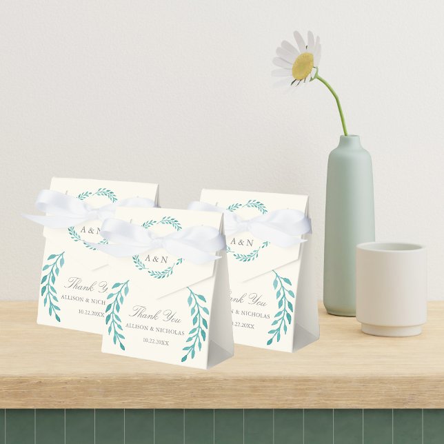 Ballotins Turquoise ivoire simple moderne Mariage de couronn (Créateur téléchargé)