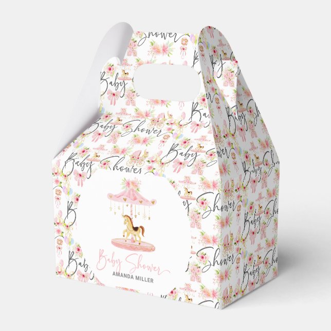 Ballotins Typographie florale baby shower Pony Carousel (Verso)