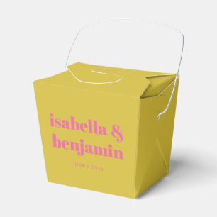 Ballotins Typographie Gras Moderne Mariage Rose Jaune Clair