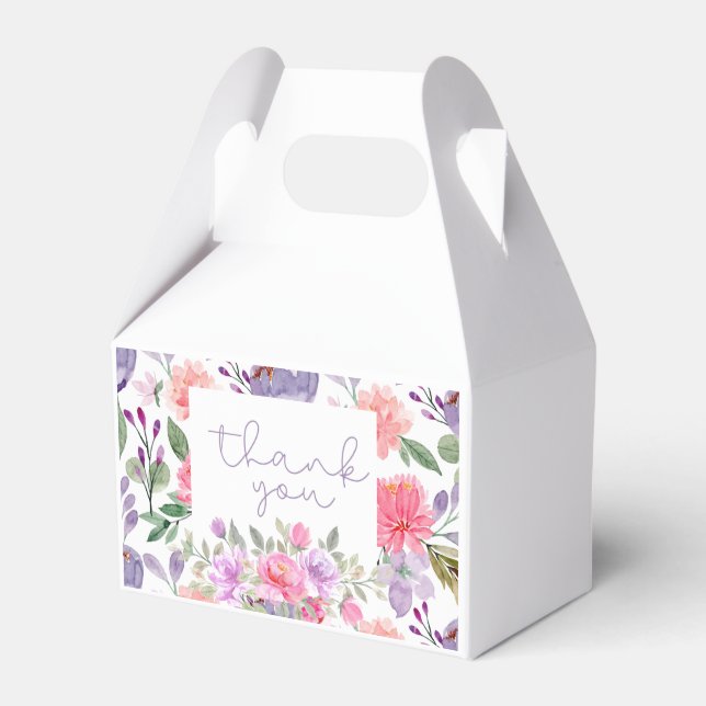 Ballotins Un bébé doux fille violet Baby shower boîte cadeau (Verso)