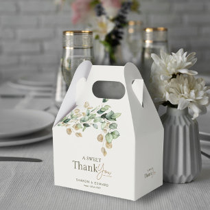 Ballotins Un doux Merci Eucalyptus Mariage or vert