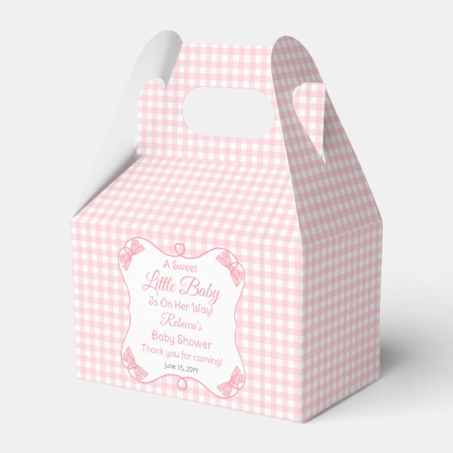 Ballotins Un doux petit bébé rose vaches Baby shower fille (Verso)