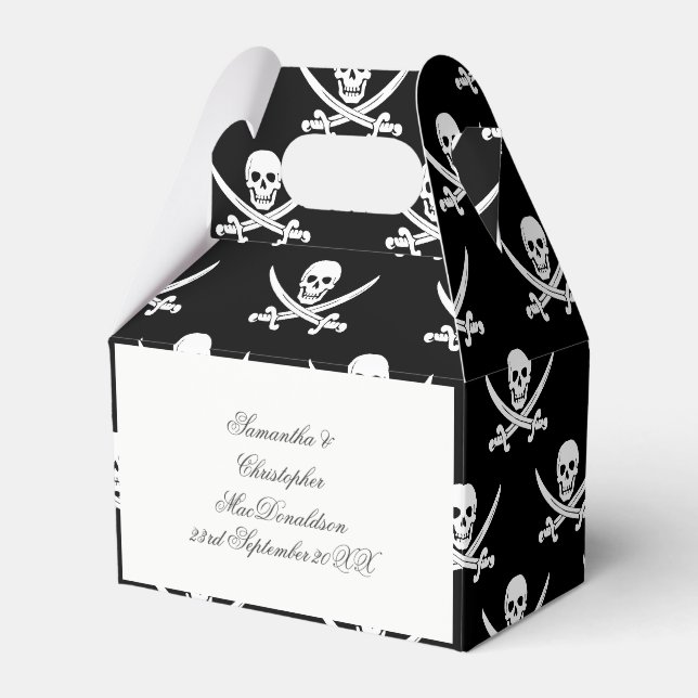 Ballotins Un mariage amusant à thème du drapeau pirate (Verso)