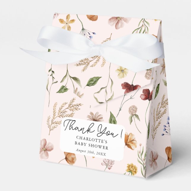 Ballotins Un petit Baby shower de fille Fleur sauvage (Verso)