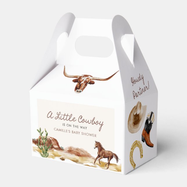 Ballotins Un petit Baby shower Western Boy Cowboy (Verso)