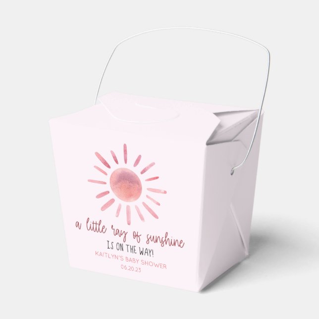 Ballotins Un Petit Rayon De Soleil Baby shower Rose (Verso)
