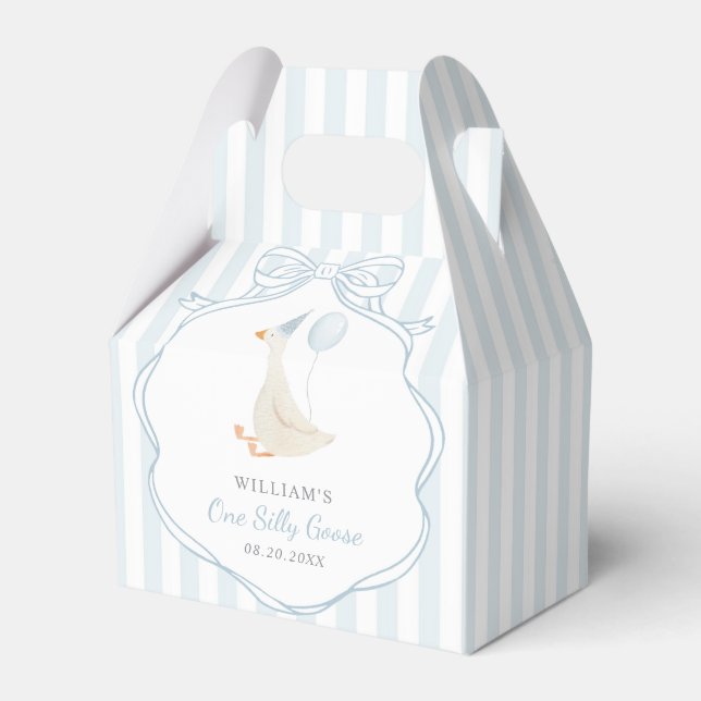 Ballotins Un sot Oie Bleu Bow premier anniversaire (Verso)