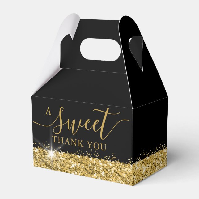 Ballotins Un Wedding shower en or noir Merci doux (Verso)