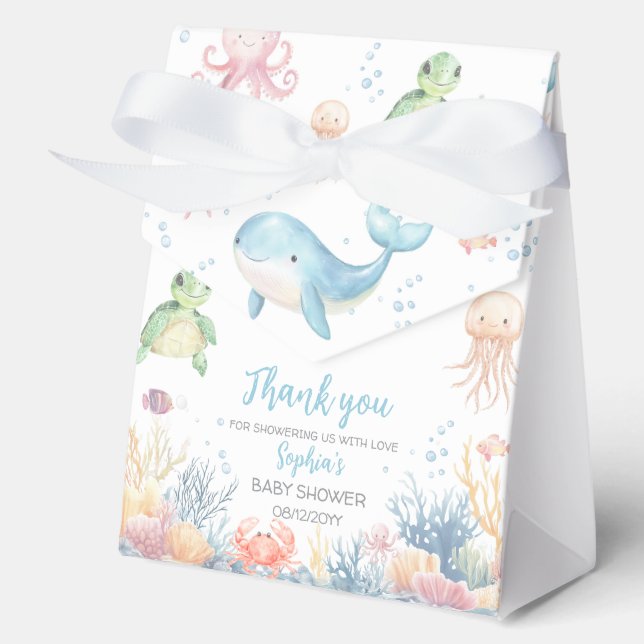 Ballotins Under the Sea Baby Shower Favor Box (Recto)
