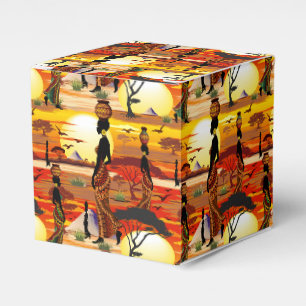 Ballotins Une belle femme africaine Silhouette sur les solei