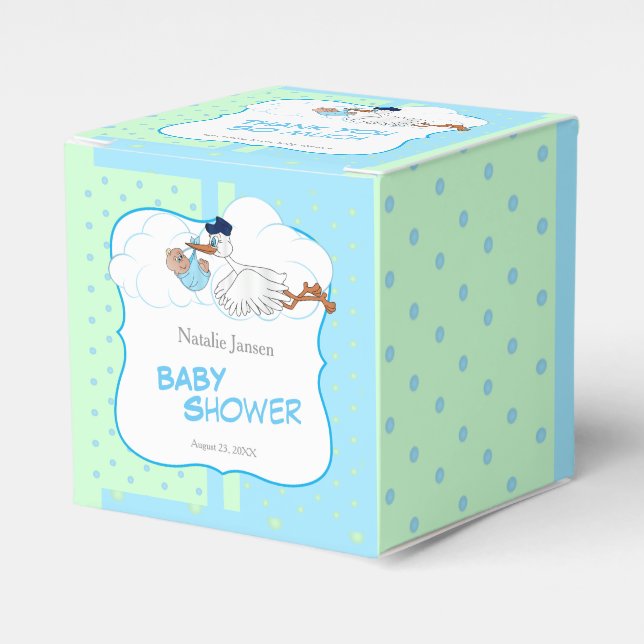 Ballotins Une cigogne avec un mignon petit bébé - Merci (Verso)
