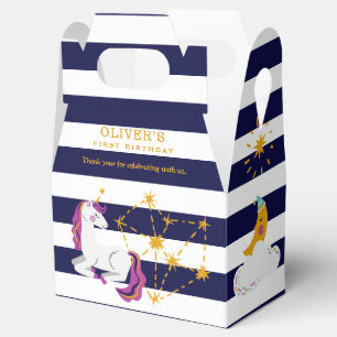 Ballotins Unicorn Moon Stars Bleu 1er anniversaire Merci