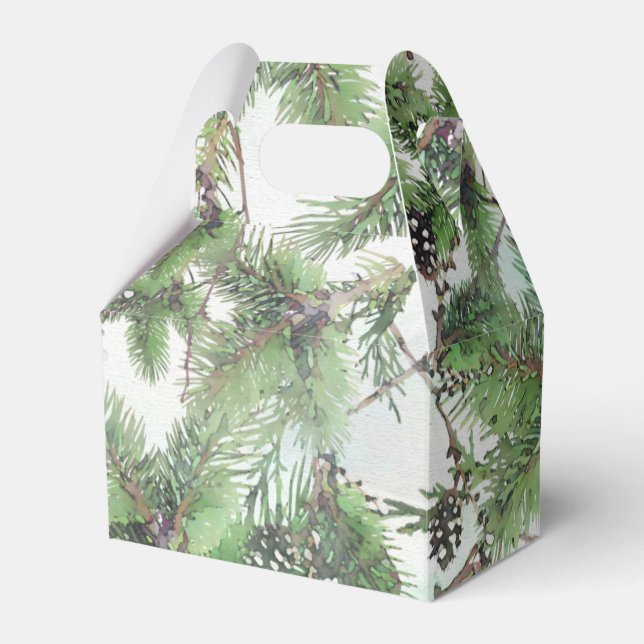 Ballotins Vacances Green & Pine Cônes Pays Mariage d'hiver (Verso)