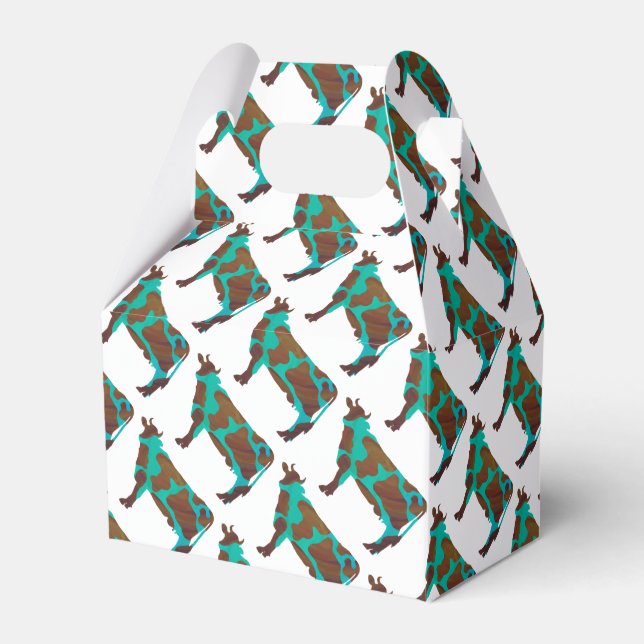 Ballotins Vache Silhouette Brown et Turquoise (Verso)