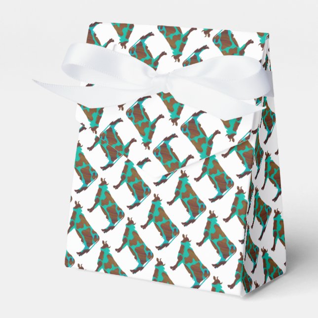 Ballotins Vache Silhouette Brown et Turquoise (Verso)