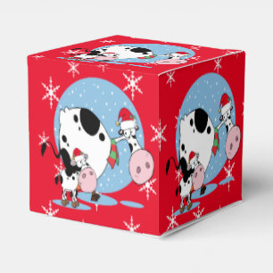 Ballotins Vaches de Noël avec chapeau de Père Noël