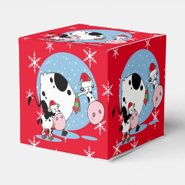 Ballotins Vaches de Noël avec chapeau de Père Noël (Arrière)