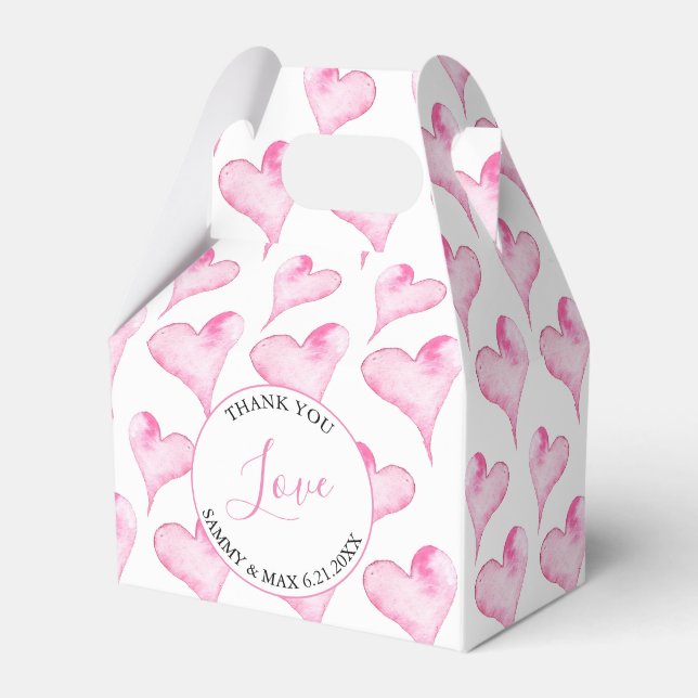 Ballotins Valentines Box Coeurs d'aquarelle rose (Verso)