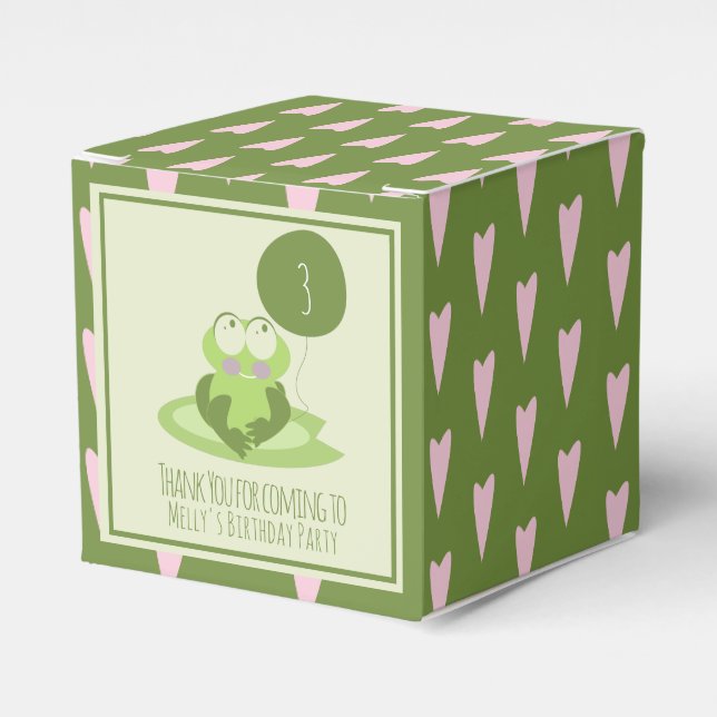 Ballotins Valentines Jour Grenouille Anniversaire Merci vert (Verso)
