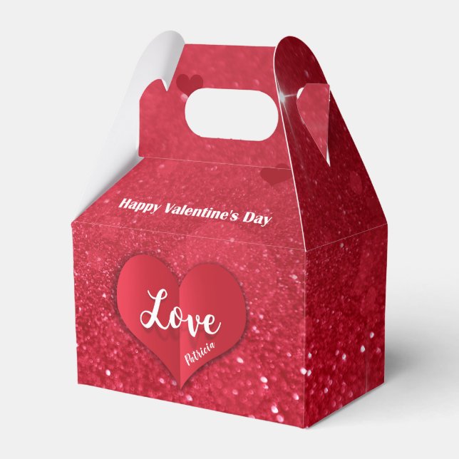 Ballotins Valentines Red Paper Heart Parties scintillant Bal (Verso)