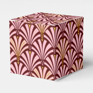 Ballotins Ventilateur Art déco motif - rose et bordeaux