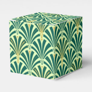 Ballotins Ventilateur Art Déco motif - vert pin et menthe