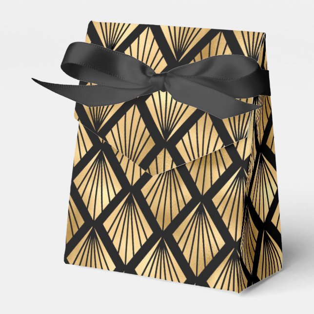 Ballotins Ventilateurs géométriques Gold et Black Art Déco (Verso)