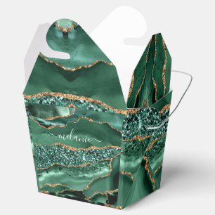 Ballotins Vert Agate Or Glitter Geode Marbre Nom Personnalis