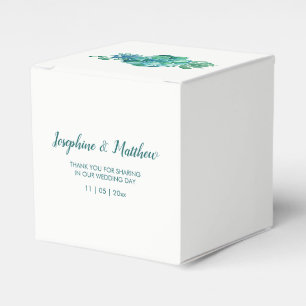 Ballotins Vert aquarelle Succulents Mariage