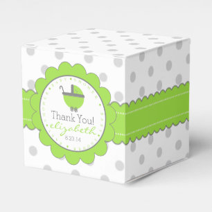 Ballotins Vert avec le baby shower gris de pois