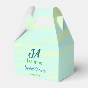 Ballotins Vert bleu pastel aquarelle nom de douche de mariag
