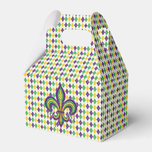 Ballotins Vert jaune pourpre Mardi Gras fleur de lis