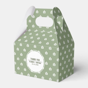 Ballotins Vert   Mariage Motif de la feuille blanche
