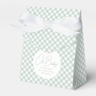 Ballotins Vert sage mignon en vichy baby shower neutre